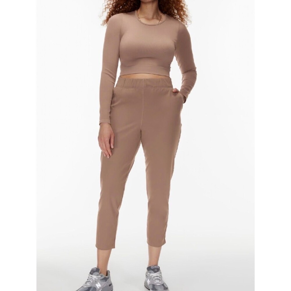 Aritzia Babaton Weekender Pant Taupe High Rise Stretch Jogger Ankle Size M